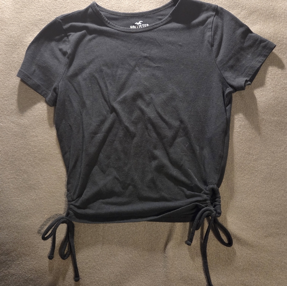 Hollister Black Side Tie Baby Tee